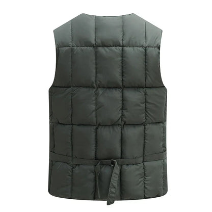 Men's Stand Collar Warm Vest Jacket | Autumn Winter Sleeveless Cardigan