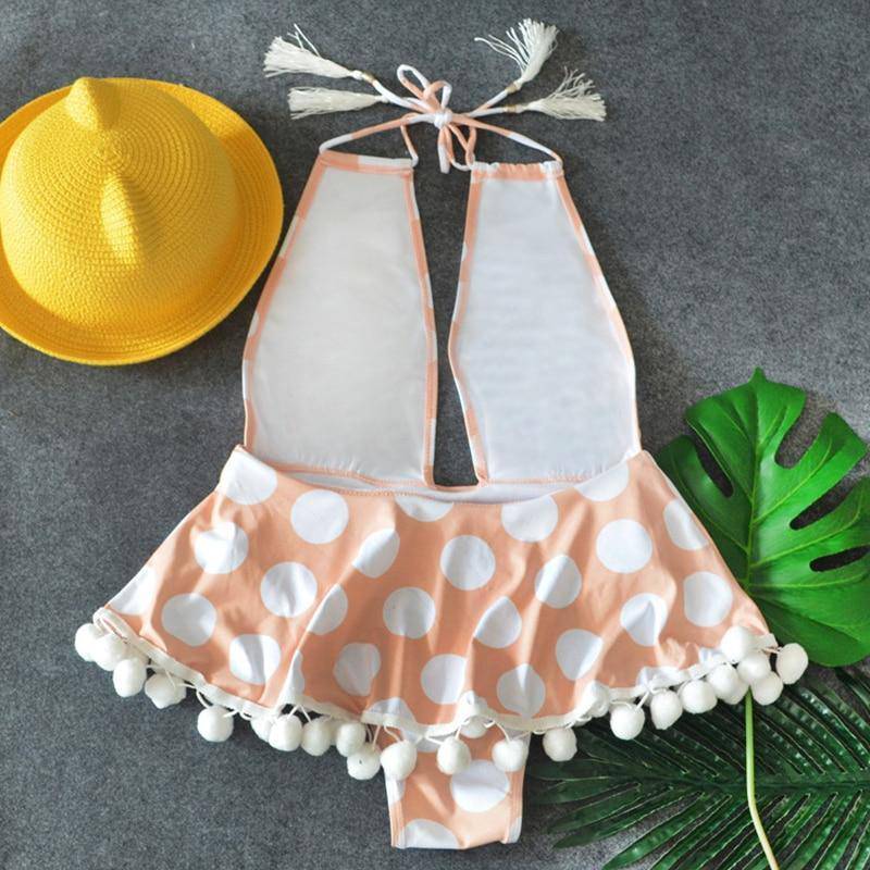 Dot Tassel Swimsuit - ByDivStore