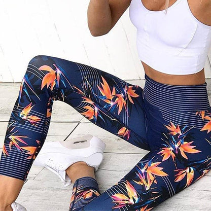 Women's Stripe Printing Yoga Pants - ByDivStore