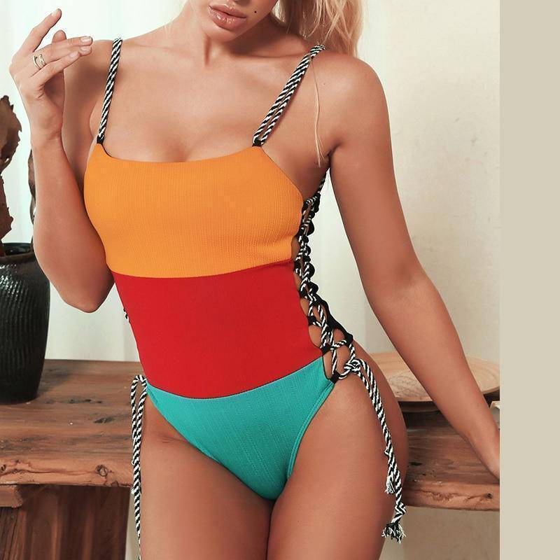 Lace Up Swimsuit - ByDivStore