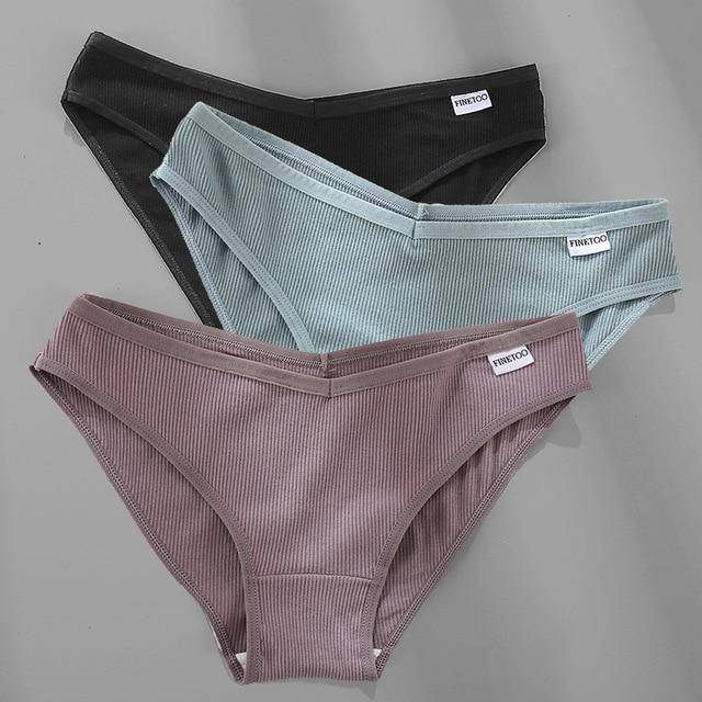 Women's 3Pcs Cotton Plus Size Panties - ByDivStore