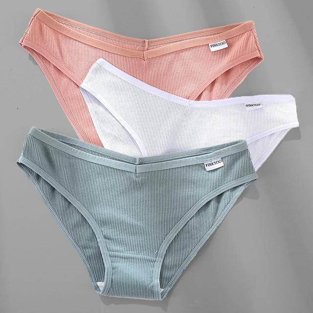 Women's 3Pcs Cotton Plus Size Panties - ByDivStore