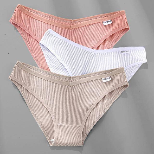 Women's 3Pcs Cotton Plus Size Panties - ByDivStore