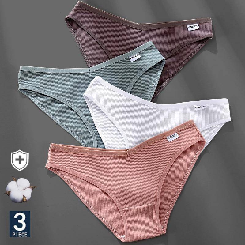 Women's 3Pcs Cotton Plus Size Panties - ByDivStore