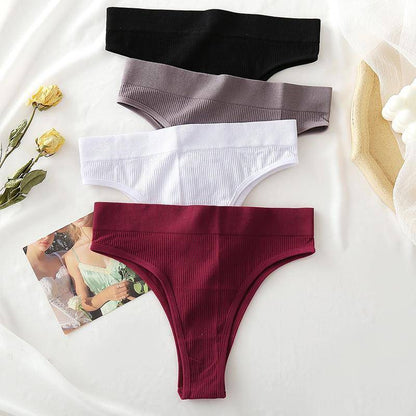 Women's 2Pcs Thong High Waisted Panties - ByDivStore