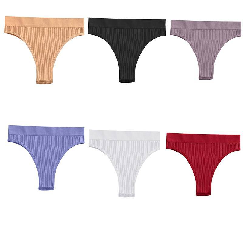 Women's 2Pcs Thong High Waisted Panties - ByDivStore