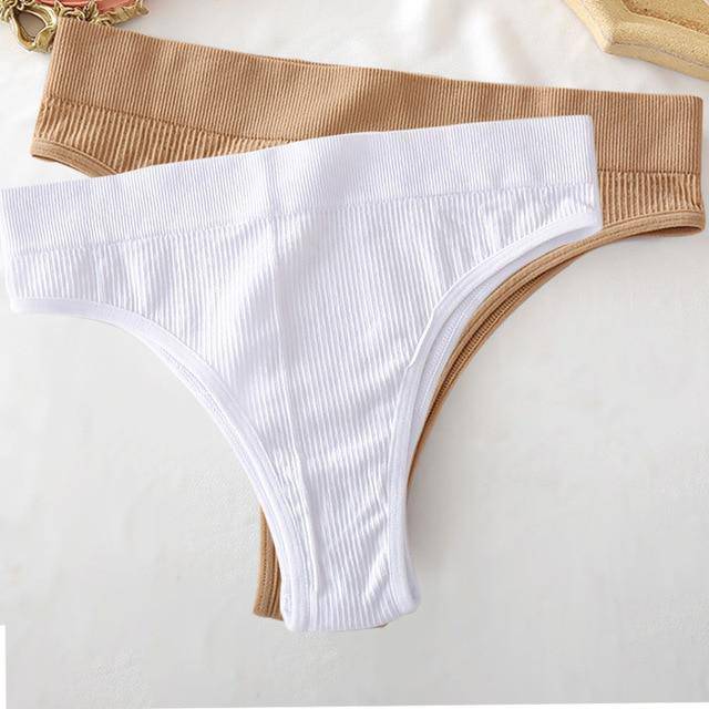 Women's 2Pcs Thong High Waisted Panties - ByDivStore