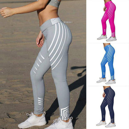 Women's Striped Printed YogaPants - ByDivStore