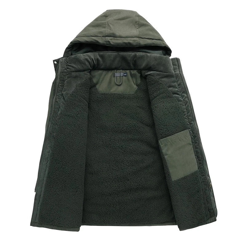 Men's Thicken Parkas Warm Winter Jacket | Military Outdoor Hooded Coat