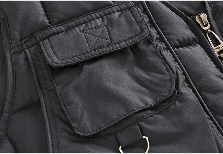Men's Stand Collar Warm Vest Jacket | Autumn Winter Sleeveless Cardigan