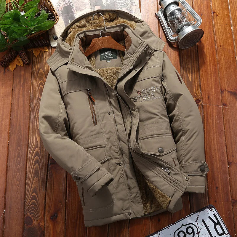 Multi-pocket Men's Winter Jacket | Hooded Windbreaker Parka Coat