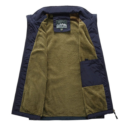 Winter Men's Fleece Warm Vest | Multi-Pocket Casual Waistcoat