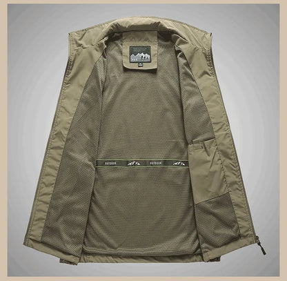 Men's Spring Autumn Fashion Zipper Vest | Casual Sport Outerwear