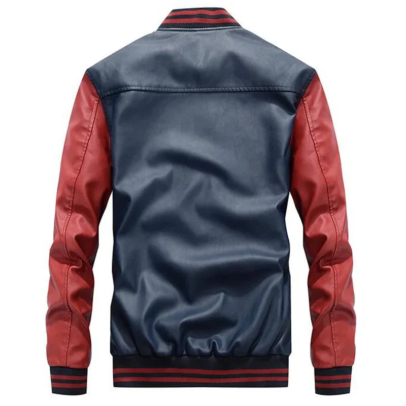 Men's Slim Motorcycle Leather Jacket | Casual PU Leather Coat