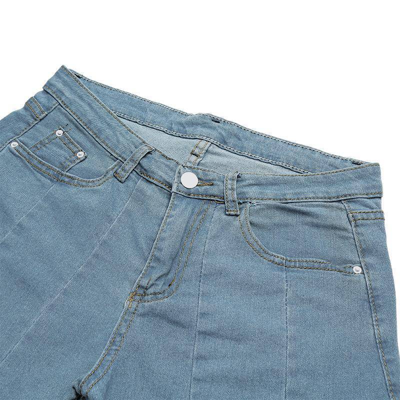 Women's Splice Loose Denim Pants - ByDivStore