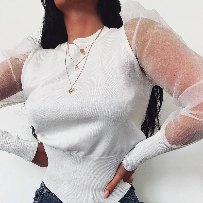 Ribbed Knitted Blouse - ByDivStore