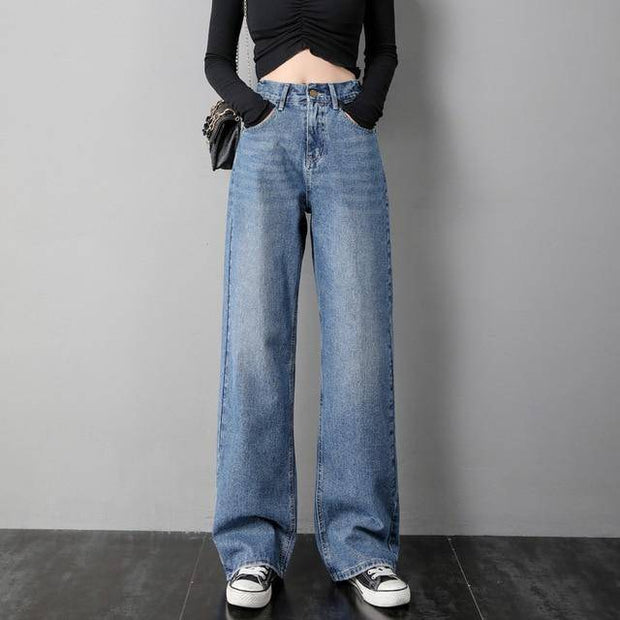 Women's Straight Wide Leg Jeans - ByDivStore