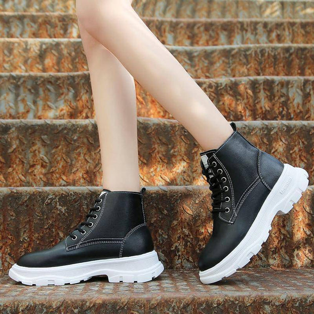 Women's Lace Up Combat Snow Boots - ByDivStore