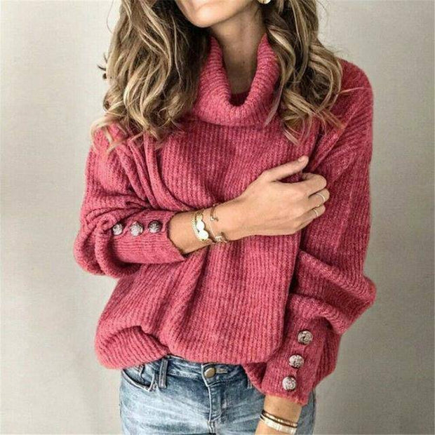 Turtleneck Warm Knitted Sweater - ByDivStore