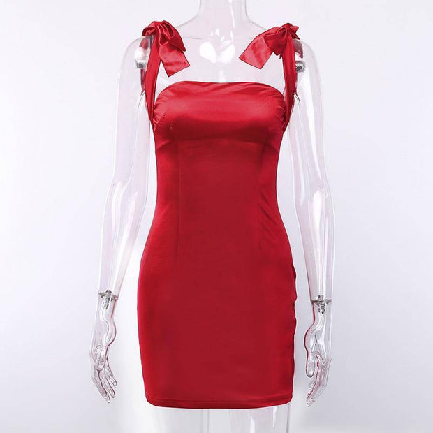 Red Silk Dress - ByDivStore