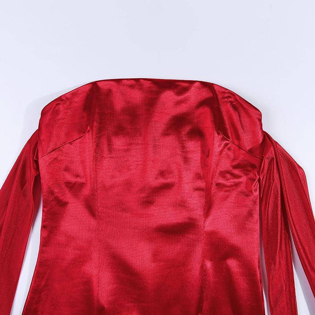 Red Silk Dress - ByDivStore