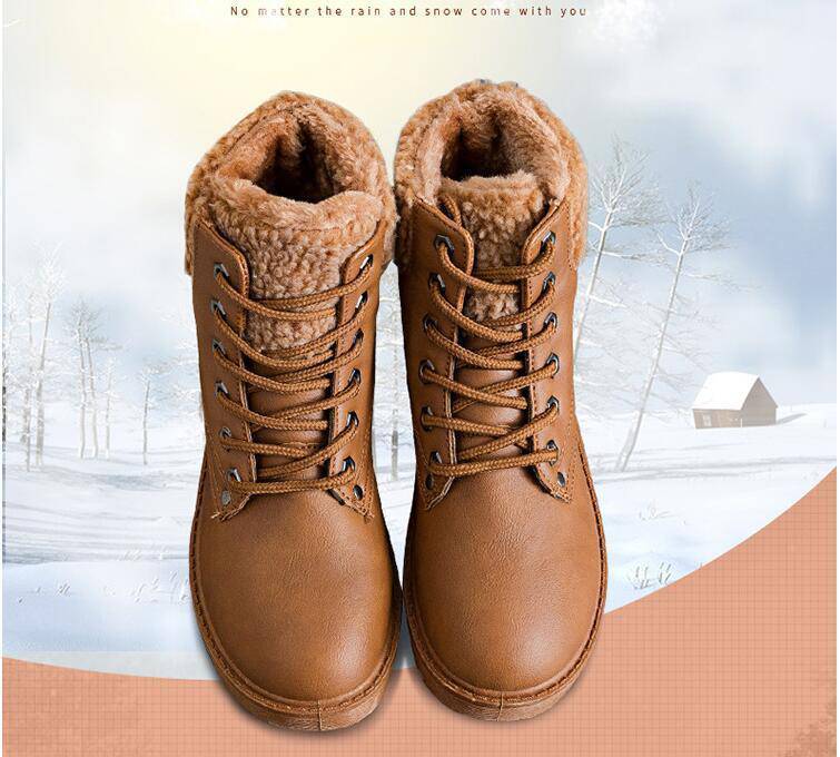 Women's Short Fur Warm Snow Boots - ByDivStore