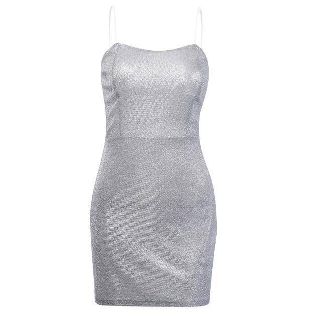 Silvery Backless Dress - ByDivStore