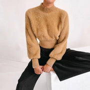 Puff Sleeve Knit Sweater - ByDivStore
