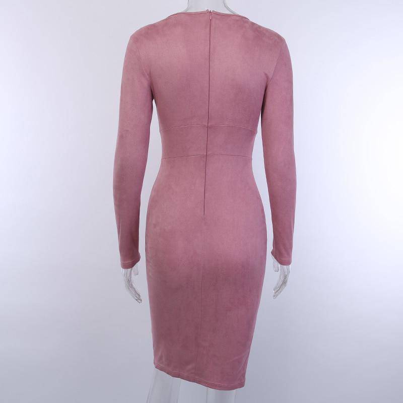 V-Neck Skinny Dress - ByDivStore