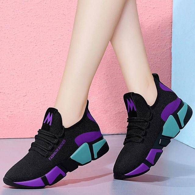 Women's Lace-Up Breathable Sneakers - ByDivStore