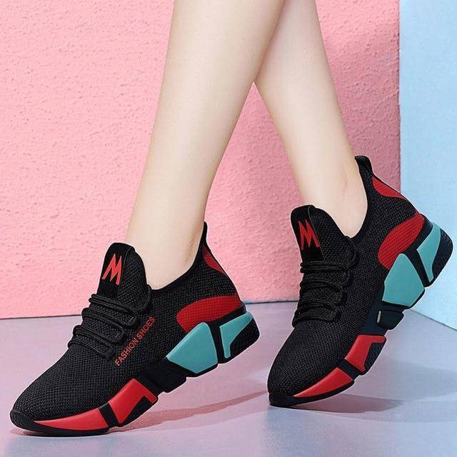 Women's Lace-Up Breathable Sneakers - ByDivStore