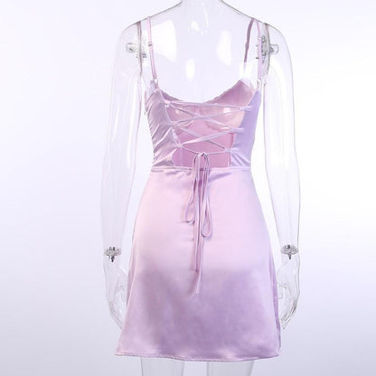 Backless Silk Satin Dress - ByDivStore