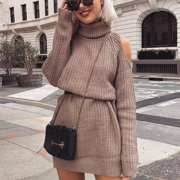 Off Shoulder Knitted Sweater - ByDivStore
