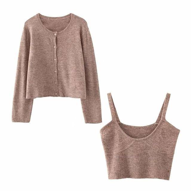 Two Pieces Cardigan Set - ByDivStore