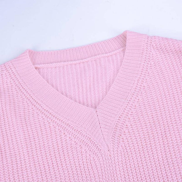 V-Neck Stripe Sweater - ByDivStore