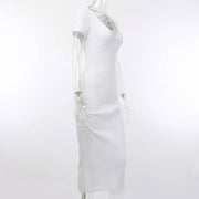 V-Neck Stretchy Dress - ByDivStore