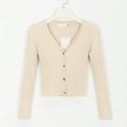 Cropped Knitted Cardigan - ByDivStore