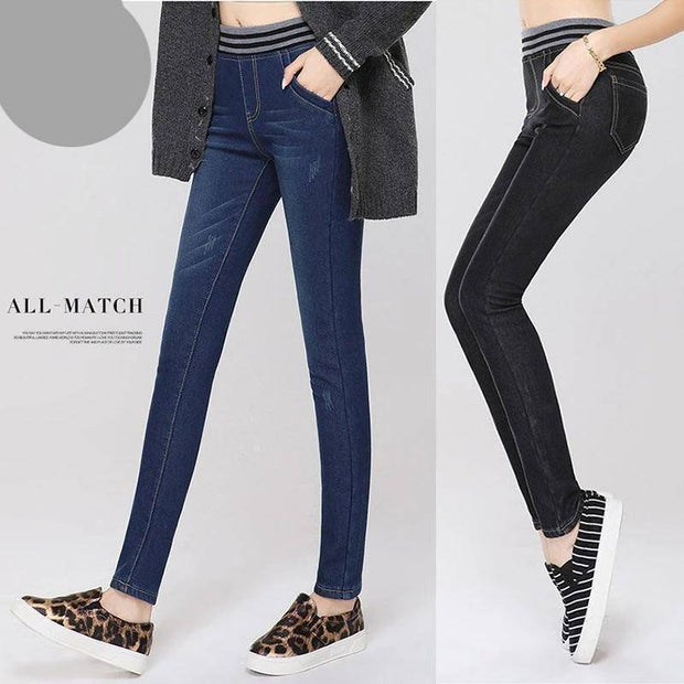 Women's Warm Stretching Skinny Jeans - ByDivStore