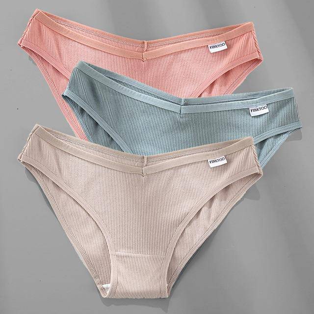 Women's 3Pcs Cotton Plus Size Panties - ByDivStore