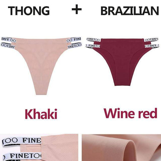 Women's 2Pcs Seamless Thong Panties - ByDivStore