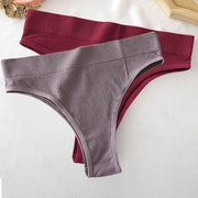 Women's 2Pcs Thong High Waisted Panties - ByDivStore