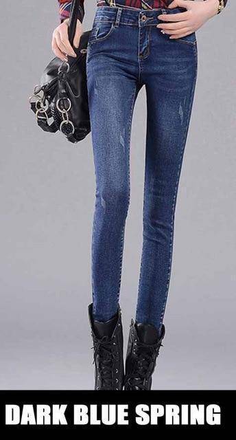 Women's Long Slim Winter Jeans - ByDivStore