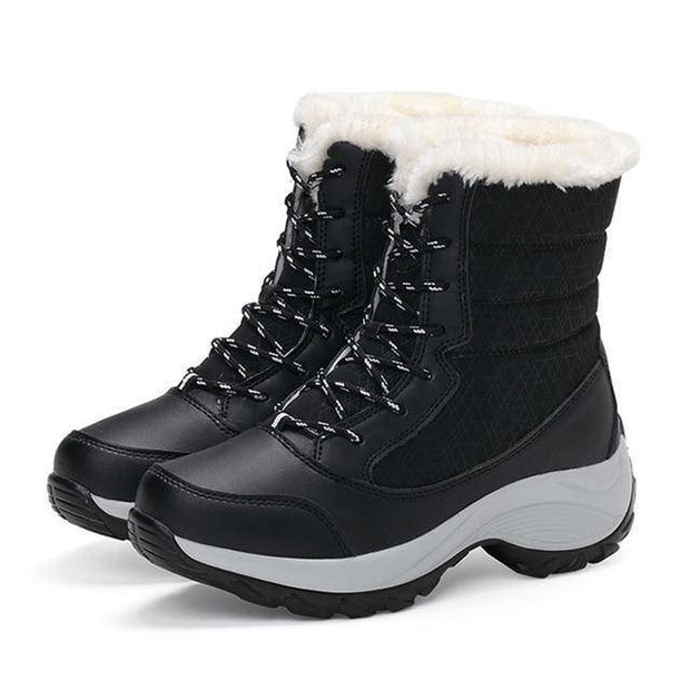 Women's Thick Fur Boots Waterproof Winter Shoes - ByDivStore