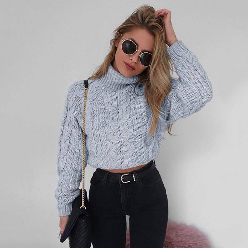 Twisted Turtleneck Sweater - ByDivStore